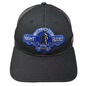 AMG Caldwell Night Rodeo Trucker Hat Black Blue OS Snapback Mesh Patch Graphic